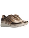 JucaZapatos - Pitillos 11610 - TOPO - Deportivo combinado laminado con napa con cordón elástico Topo