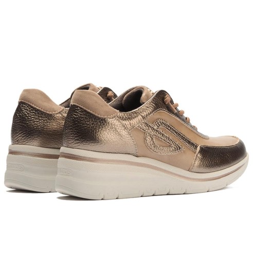 JucaZapatos - Pitillos 11610 - TOPO - Deportivo combinado laminado con napa con cordón elástico Topo