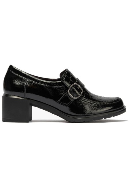 JucaZapatos - Pitillos 11622 - NEGRO - Abotinado combinado charol con charol coco detalle hebilla Negro