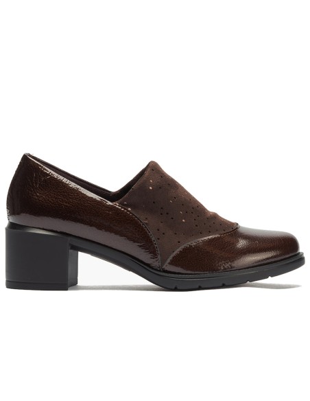 JucaZapatos - Pitillos 11623 - MARRON - Abotinado combinado charol con lycra Marrón