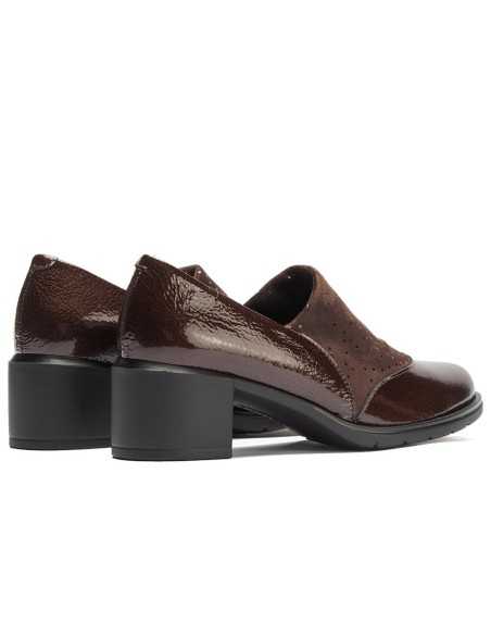 JucaZapatos - Pitillos 11623 - MARRON - Abotinado combinado charol con lycra Marrón