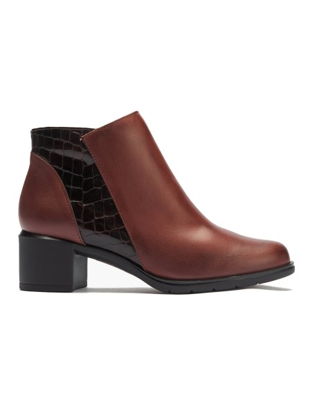 JucaZapatos - Pitillos 11624 - BURDEOS - Botín combinado napa con charol coco y cremallera Burdeos