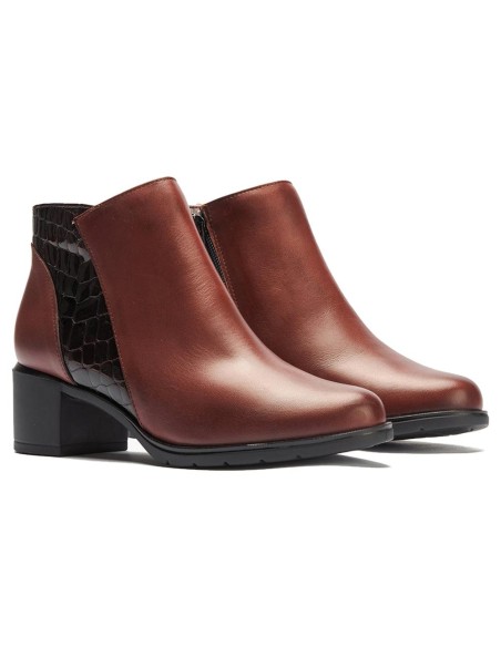 JucaZapatos - Pitillos 11624 - BURDEOS - Botín combinado napa con charol coco y cremallera Burdeos