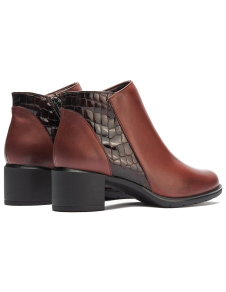 JucaZapatos - Pitillos 11624 - BURDEOS - Botín combinado napa con charol coco y cremallera Burdeos