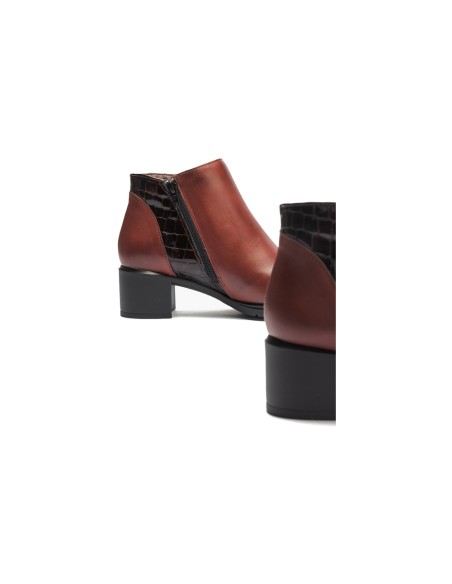 JucaZapatos - Pitillos 11624 - BURDEOS - Botín combinado napa con charol coco y cremallera Burdeos