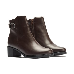 JucaZapatos - Pitillos 20526 - MARRON - Botín en napa con grano con detalle hebilla lateral Marrón 2