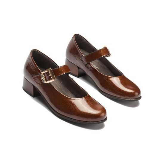 JucaZapatos - Pitillos 11631 - CUERO - Mercedes en charol con velcro Cuero