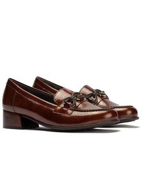 JucaZapatos - Pitillos 11635 - CUERO - Mocasín en charol con adorno Cuero