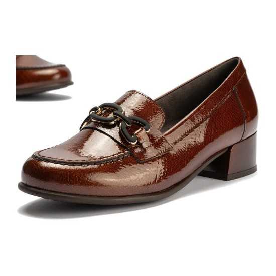 JucaZapatos - Pitillos 11635 - CUERO - Mocasín en charol con adorno Cuero
