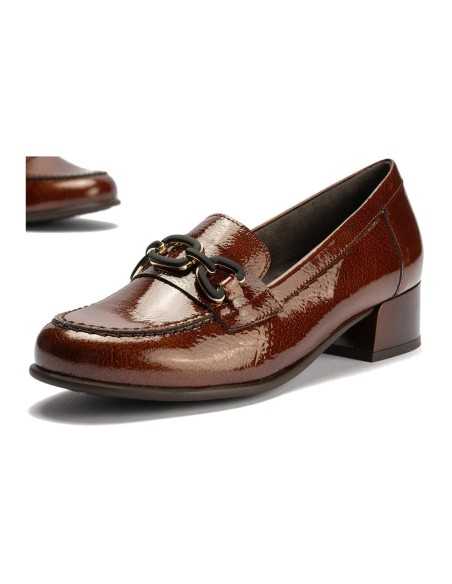 JucaZapatos - Pitillos 11635 - CUERO - Mocasín en charol con adorno Cuero
