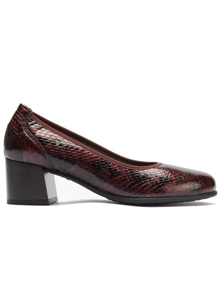 JucaZapatos - Pitillos 11640 - BURDEOS - Salón serpiente charol con ribete elástico Burdeos