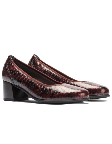 JucaZapatos - Pitillos 11640 - BURDEOS - Salón serpiente charol con ribete elástico Burdeos