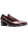 JucaZapatos - Pitillos 11640 - BURDEOS - Salón serpiente charol con ribete elástico Burdeos