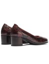 JucaZapatos - Pitillos 11640 - BURDEOS - Salón serpiente charol con ribete elástico Burdeos