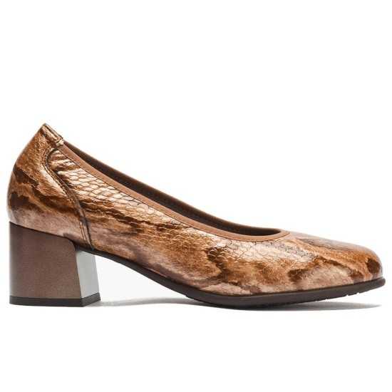 JucaZapatos - Pitillos 11640 - TOPO - Salón serpiente charol con ribete elástico Topo