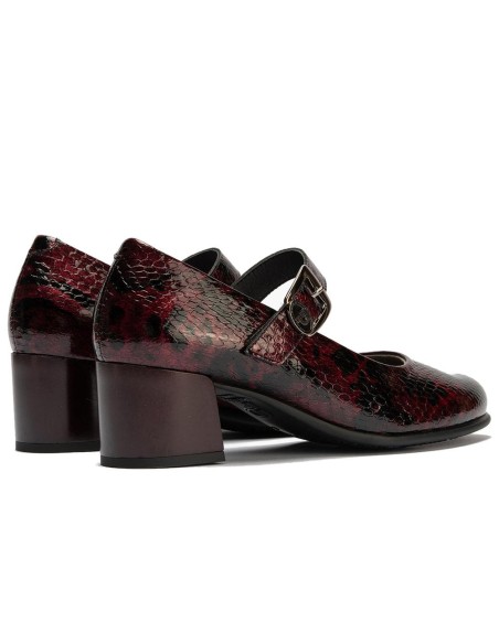 JucaZapatos - Pitillos 11641 - BURDEOS - Mercedes serpiente charol con velcro Burdeos