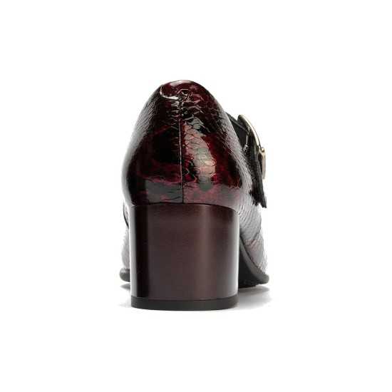 JucaZapatos - Pitillos 11641 - BURDEOS - Mercedes serpiente charol con velcro Burdeos
