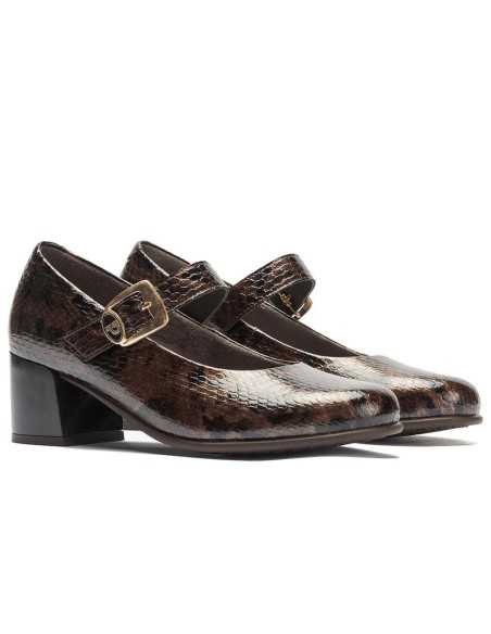 JucaZapatos - Pitillos 11641 - MARRON - Mercedes serpiente charol con velcro Marrón
