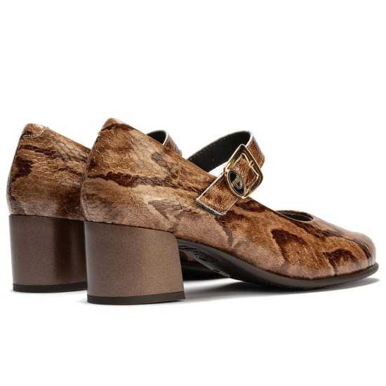 JucaZapatos - Pitillos 11641 - TOPO - Mercedes serpiente charol con velcro Topo