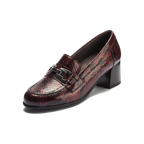 JucaZapatos - Pitillos 11643 - BURDEOS - Mocasín serpiente charol con adorno Burdeos
