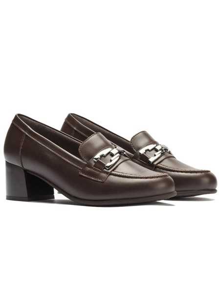 JucaZapatos - Pitillos 11645 - MARRON - Mocasín serpiente charol con adorno Marrón
