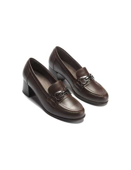 JucaZapatos - Pitillos 11645 - MARRON - Mocasín serpiente charol con adorno Marrón