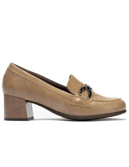 JucaZapatos - Pitillos 11645 - TOPO - Mocasín serpiente charol con adorno Topo