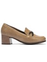 JucaZapatos - Pitillos 11645 - TOPO - Mocasín serpiente charol con adorno Topo