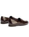 JucaZapatos - Pitillos 11663 - MARRON/CUERO - Mocasín antifaz combinado en charol bicolor Marrón-Cuero