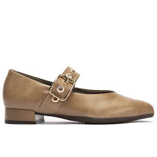 JucaZapatos - Pitillos 11672 - TOPO - Mercedes en napa con maxi hebilla y ojetes Topo