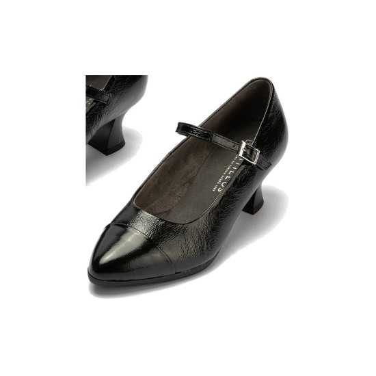 JucaZapatos - Pitillos 11683 - NEGRO - Mercedes puntera combinada charol Negro