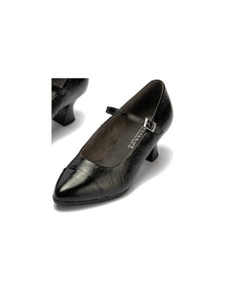 JucaZapatos - Pitillos 11683 - NEGRO - Mercedes puntera combinada charol Negro