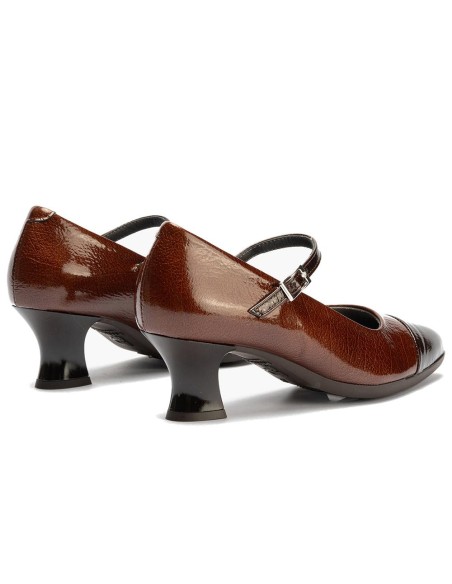 JucaZapatos - Pitillos 11683 - MARRON/CUERO - Mercedes puntera combinada charol Marrón-Cuero
