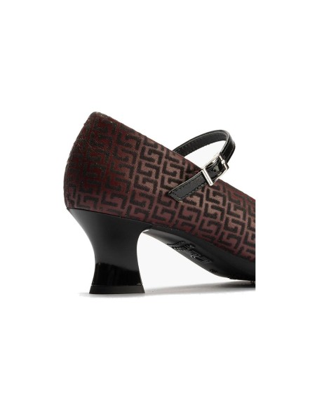 JucaZapatos - Pitillos 11684 - NEGRO/BURDEOS - Mercedes puntera combinado charol con fantasía Negro-Burdeos