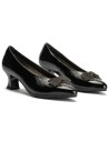 JucaZapatos - Pitillos 11686 - NEGRO - Salón pico en charol con detalle lazo Negro