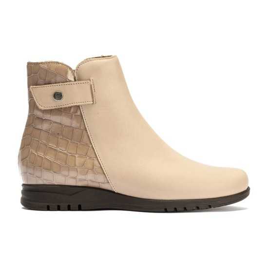JucaZapatos - Pitillos 20204 - PIEDRA - Botín Combinado en napa con coco charol de mujer color piedra