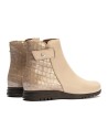 JucaZapatos - Pitillos 20204 - PIEDRA - Botín Combinado en napa con coco charol de mujer color piedra
