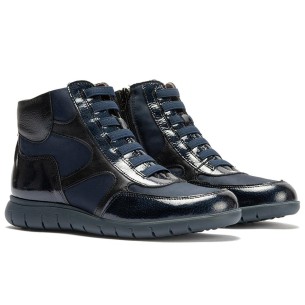 JucaZapatos - Pitillos 11622 - BURDEOS - Abotinado combinado charol con charol coco detalle hebilla Burdeos 2