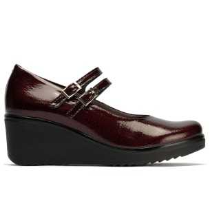 JucaZapatos - Pitillos 11503 - BURDEOS - Manoletina combinada Napa con Coco Charol Burdeos