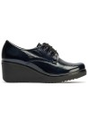 JucaZapatos - Pitillos 20231 - MARINO - Blucher en Charol con cordones de mujer color marino