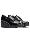 JucaZapatos - Pitillos 20231 - MARINO - Blucher en Charol con cordones de mujer color marino