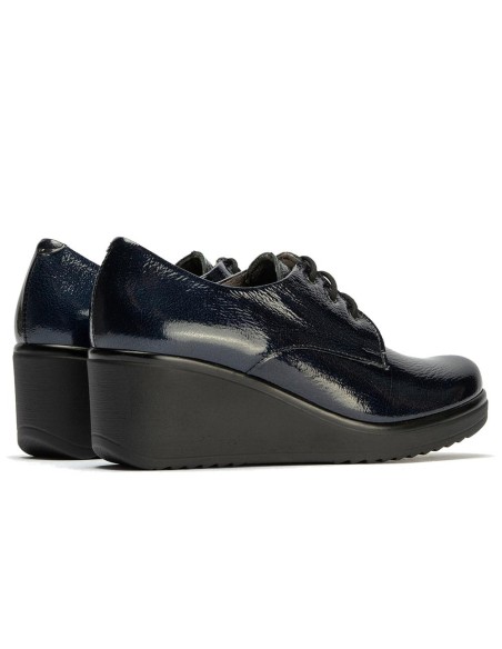 JucaZapatos - Pitillos 20231 - MARINO - Blucher en Charol con cordones de mujer color marino