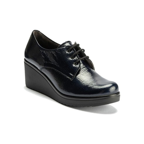 JucaZapatos - Pitillos 20231 - MARINO - Blucher en Charol con cordones de mujer color marino