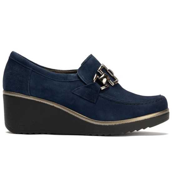 JucaZapatos - Pitillos 20236 - MARINO - Abotinado en Ante de mujer color marino