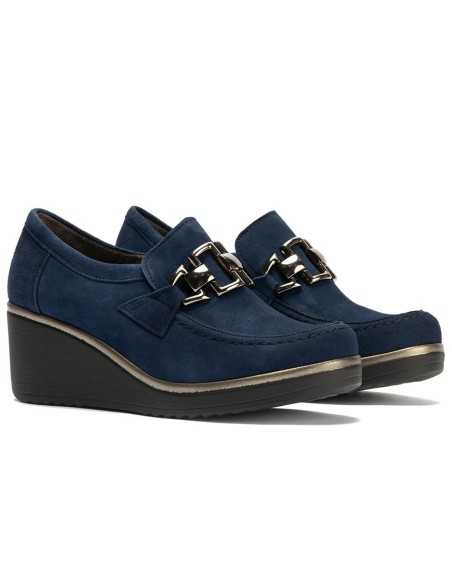 JucaZapatos - Pitillos 20236 - MARINO - Abotinado en Ante de mujer color marino