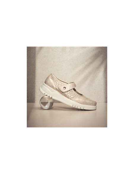 JucaZapatos - Pitillos 20300 - ORO - Zapato mercedes con velcro Oro