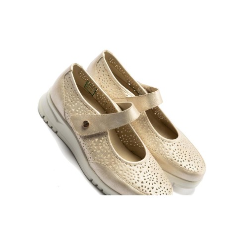 JucaZapatos - Pitillos 20300 - ORO - Zapato mercedes con velcro Oro