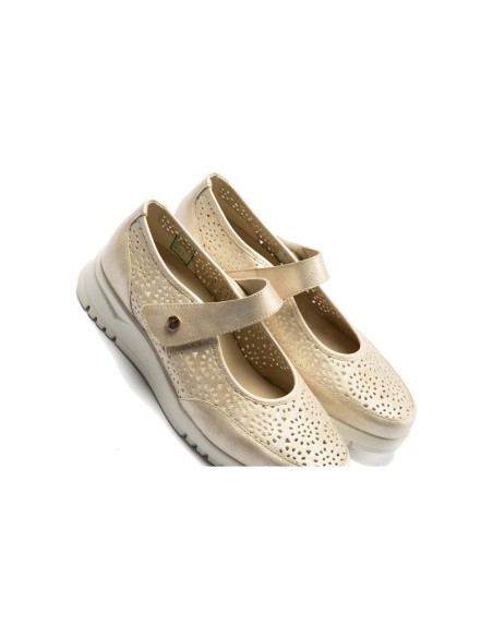 JucaZapatos - Pitillos 20300 - ORO - Zapato mercedes con velcro Oro