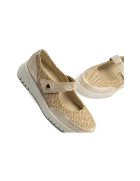 JucaZapatos - Pitillos 20302 - ORO - Zapato mercedes con velcro Oro