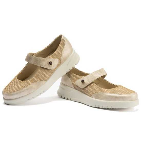 JucaZapatos - Pitillos 20302 - ORO - Zapato mercedes con velcro Oro